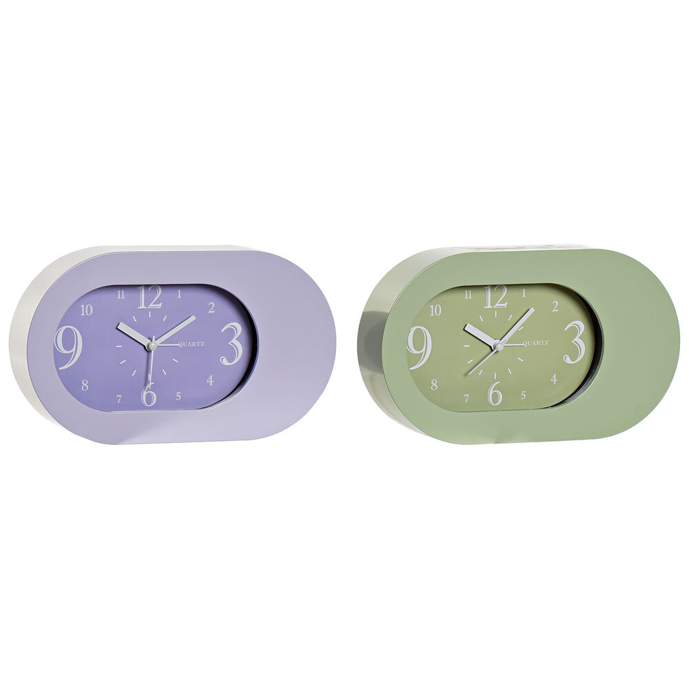 Alarm Clock DKD Home Decor Lilac Green PVC (21 x 4.7 x 12.6 cm) (2 pcs)