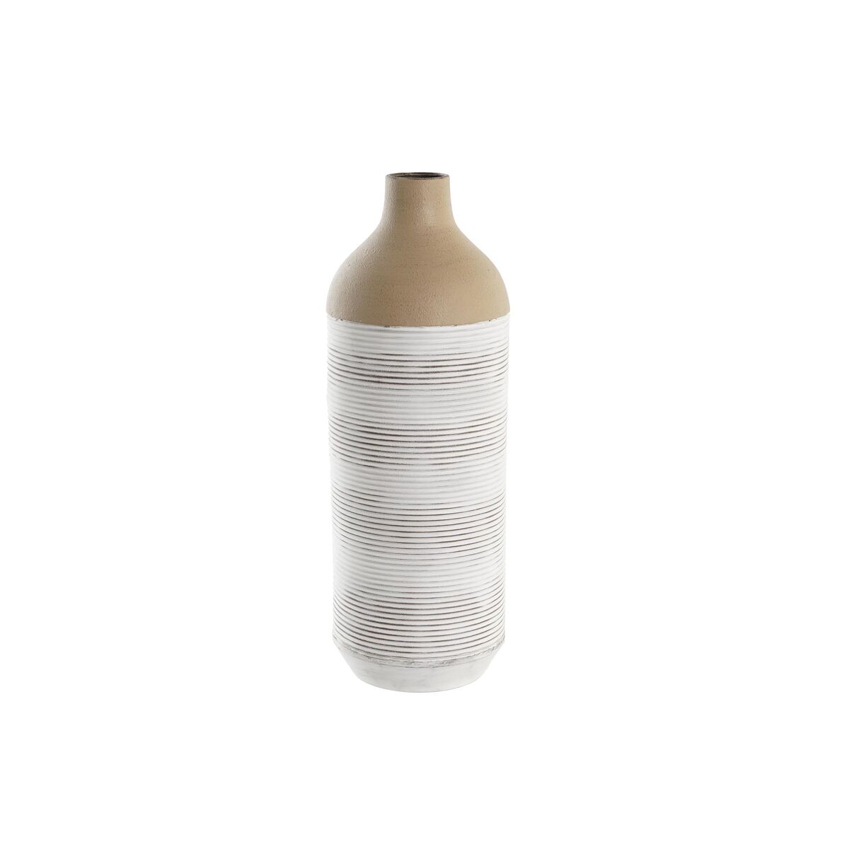 Beige Metal White Colonial Vase - DKD Home Decor (16x16x45cm)