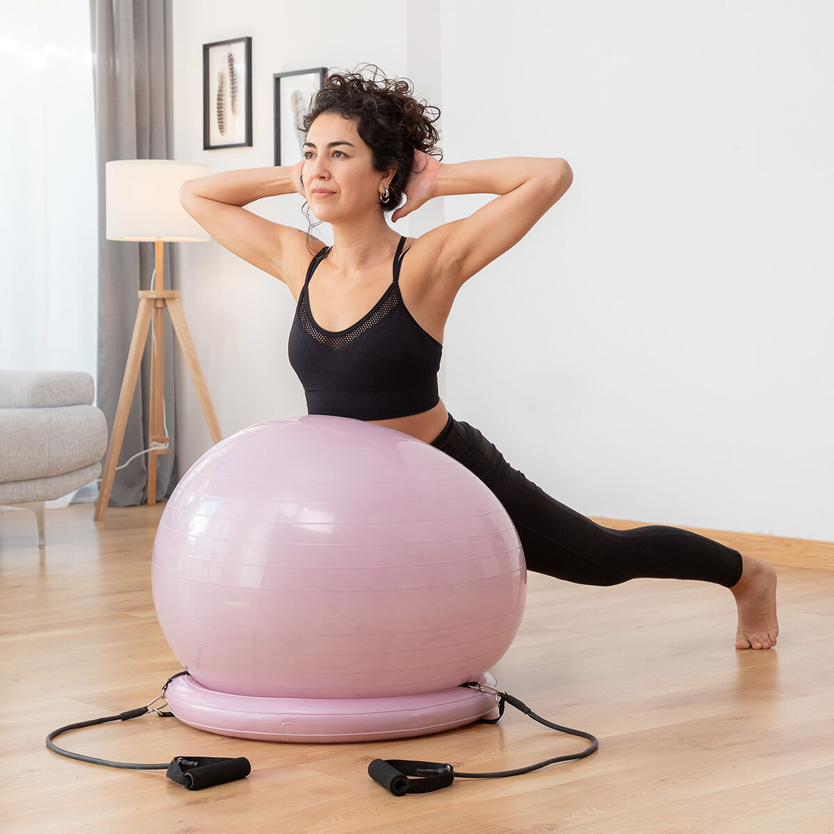 Yoga Ball w/ Stability Ring & Resistance Bands Ashtanball InnovaGoods